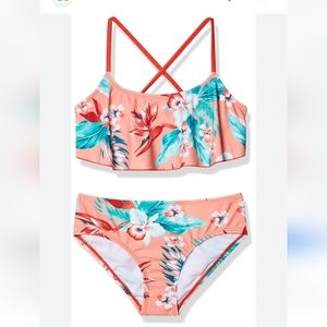 Kanu Surf. Girls Two Piece Swimsuit. Alania Flounce Floral. Size 12. NWT.